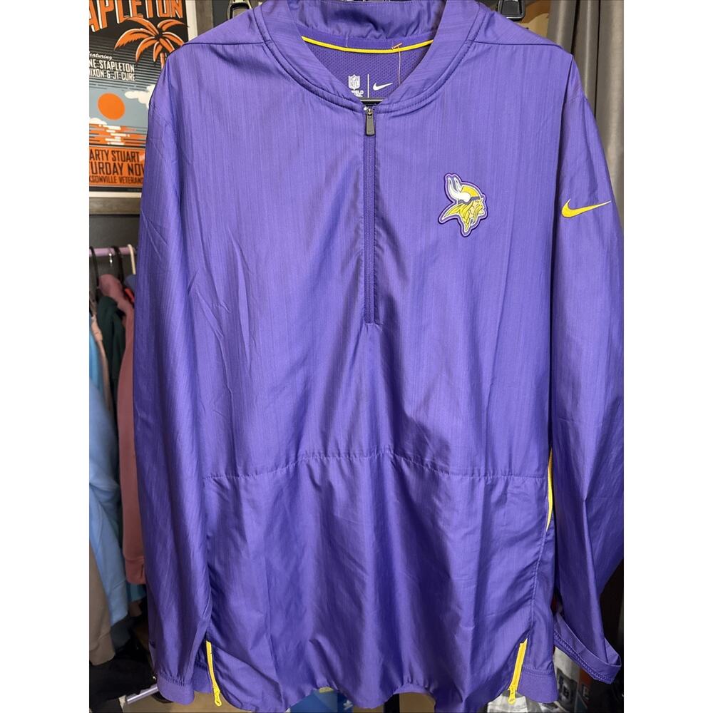 Minnesota Vikings Jacket Mens L Purple NFL Football Nike On Field Pullover